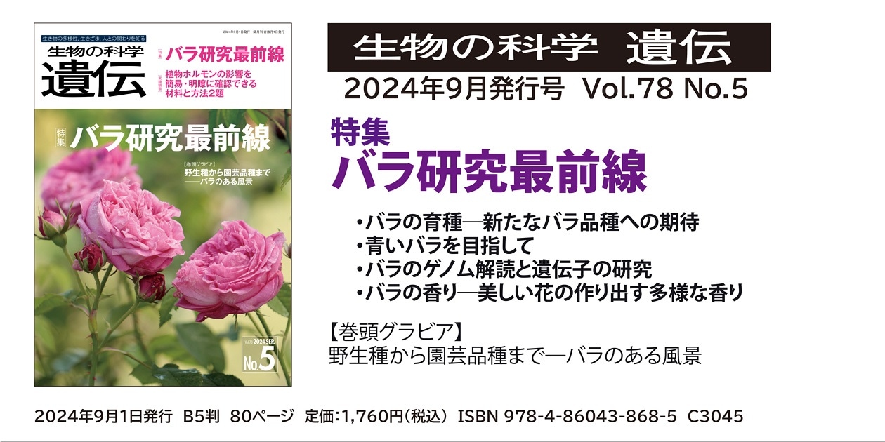 生物の科学　遺伝：特集　バラ研究最前線