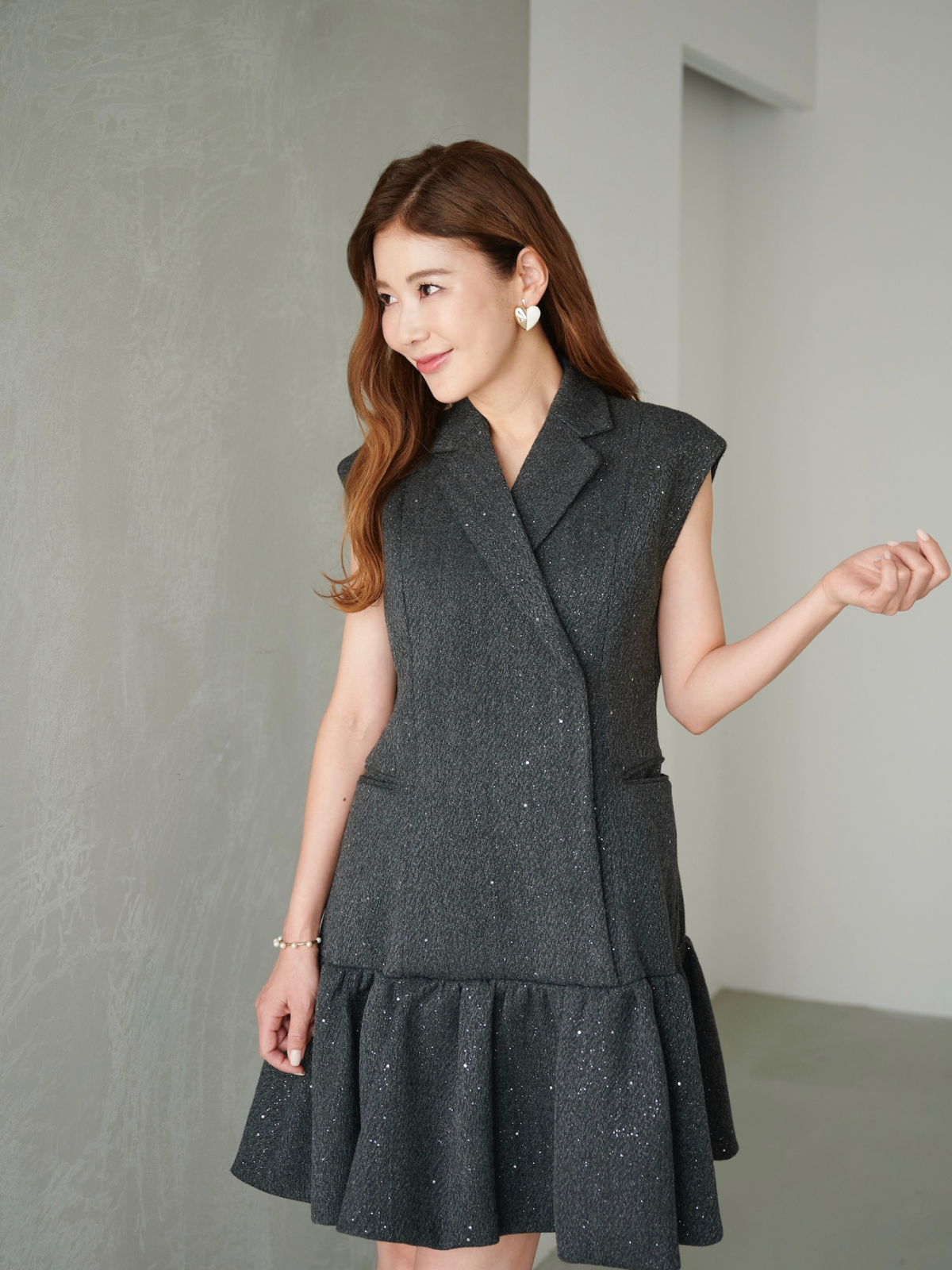 ラメジャケットワンピース