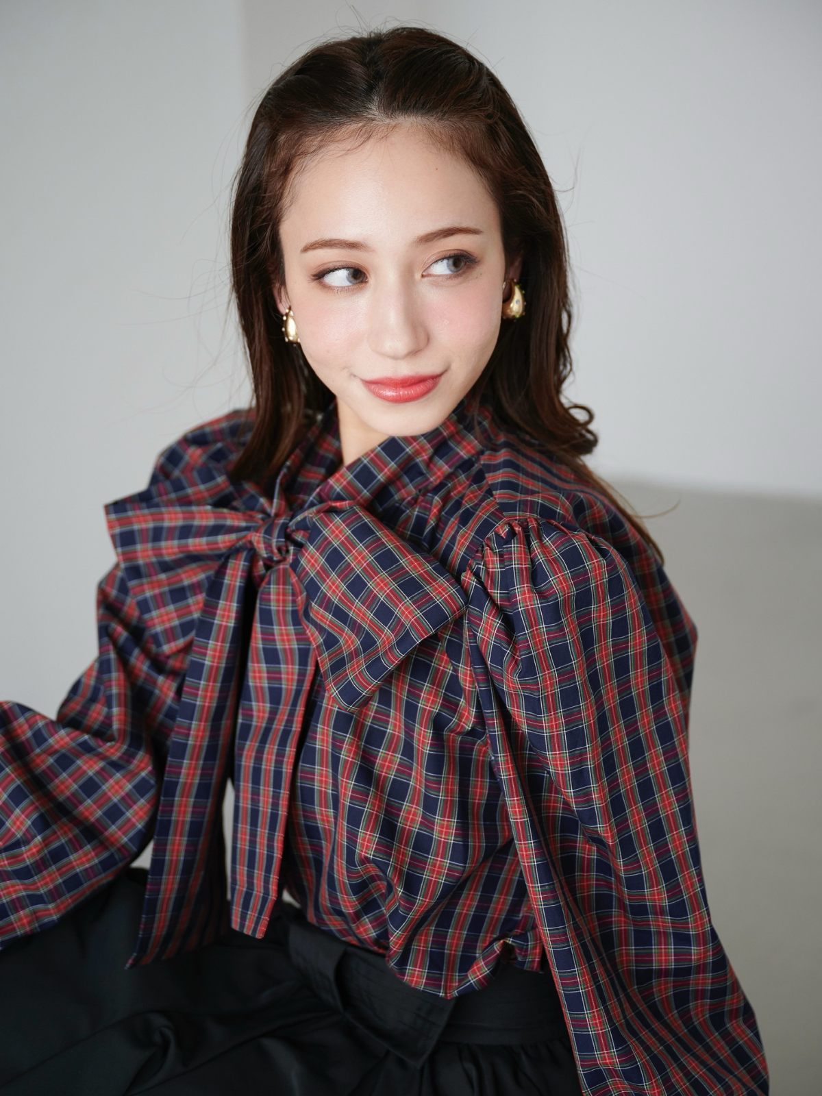 グレーリボンジャンパーワンピース