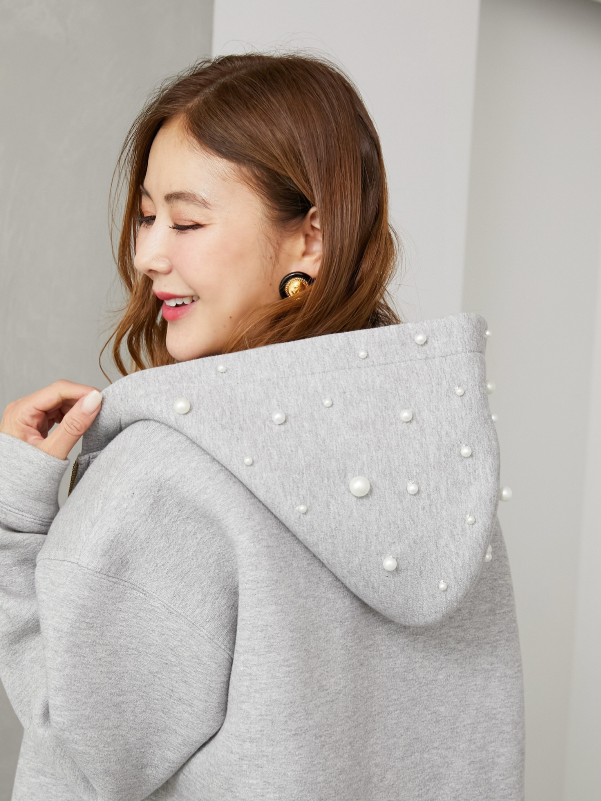 グレーリボンジャンパーワンピース