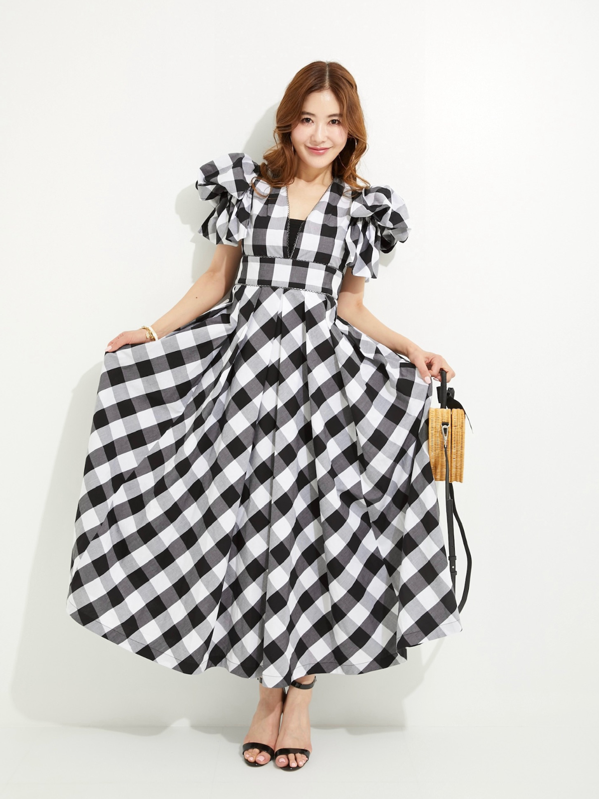 グレーリボンジャンパーワンピース