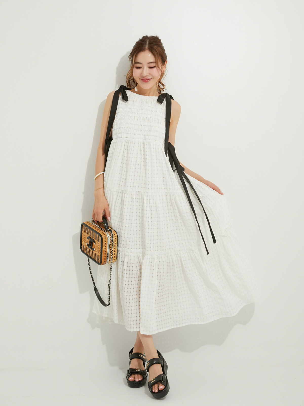 ボーダーカットアウトトップス