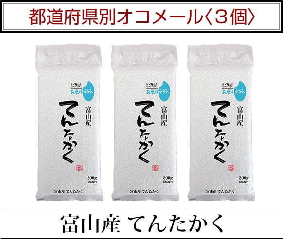 富山産 てんたかく 300g(2合) × 3パック 真空パック【白米・ゆう