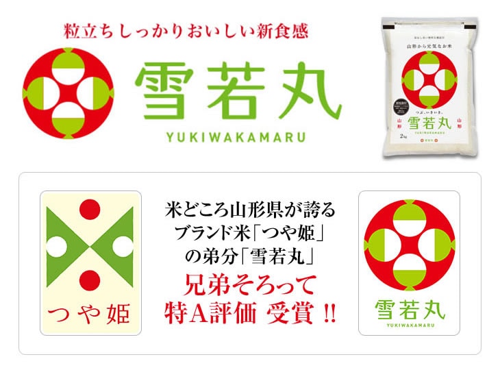 令和5年(2023年)産 山形県産 雪若丸＜5年連続特A評価＞ 24kg (2kg×12袋