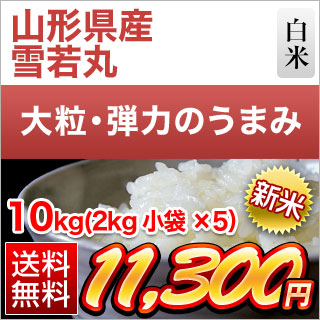 新米 山形県産 雪若丸＜7年連続特A評価＞ 10kg (2kg×5袋) 白米【送料