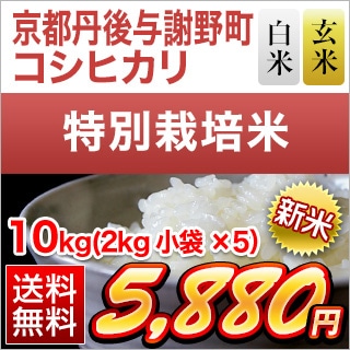 令和5年(2023年)産 京都丹後与謝野町産 コシヒカリ 10kg(2kg×5袋