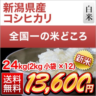 新潟県産 コシヒカリ 24kg