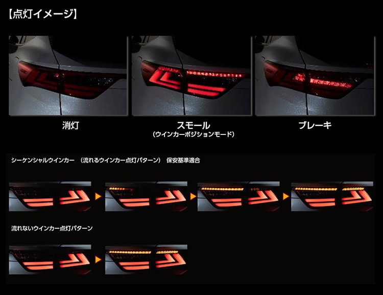 60系ハリアー シーケンシャルウインカー採用