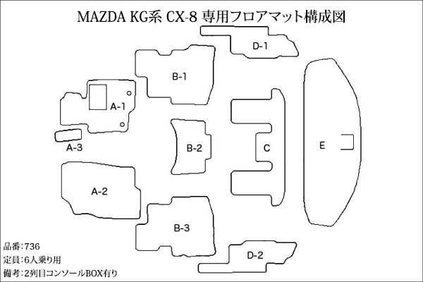 マツダ 新型 CX-8 CX8 KG系 フロアマット (スタンダード) - 60