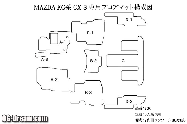 マツダ 新型 CX-8 CX8 KG系 フロアマット (スタンダード) - 55