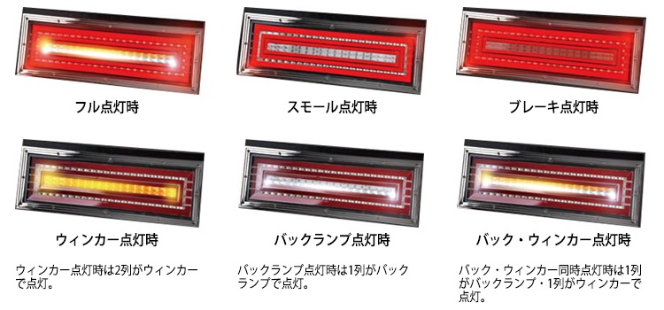 花魁 COMBO極 シーケンシャルモデル トラック用 LEDテールランプ 24V 