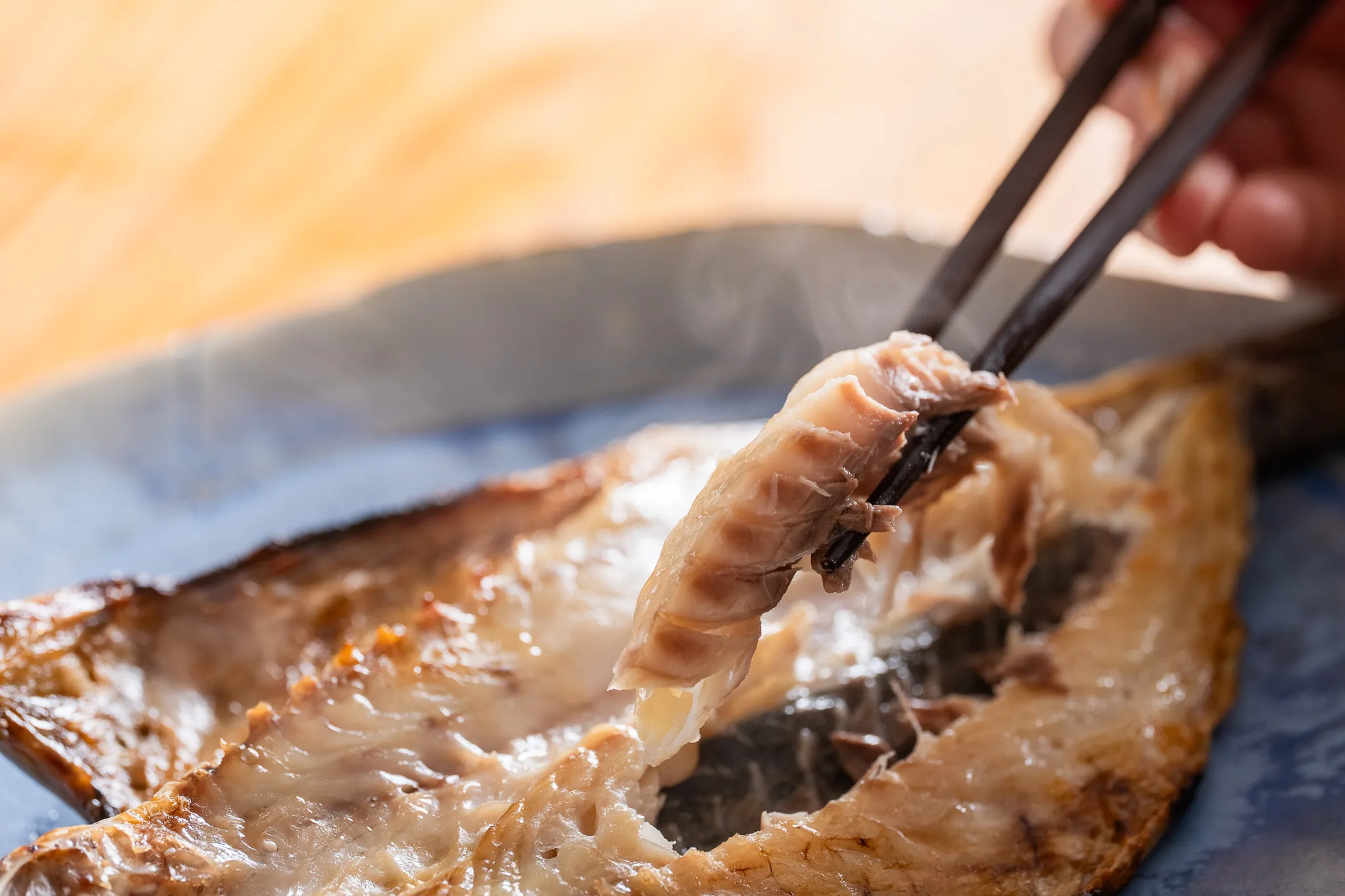 地物いさき干物の焼き上がり