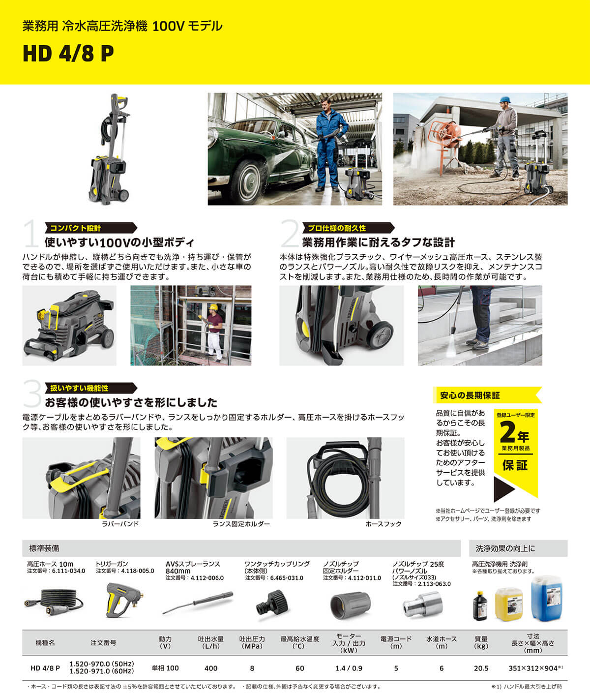 ケルヒャー高圧洗浄機HD 4/8 P商品カタログ画像2