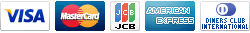 取り扱いカード(VISA, MASTER, JCB, AMEX, Diners)
