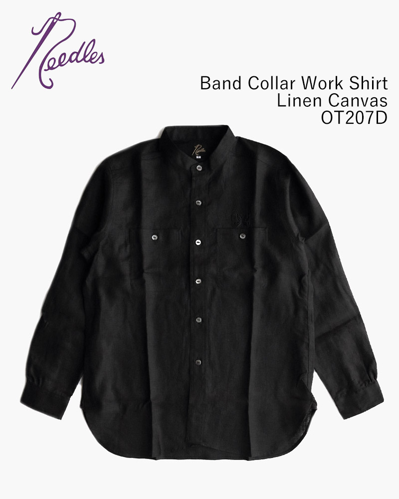 NEEDLES Band Collar Work Shirt - Linen Canvas OT207D / ニードルス ...