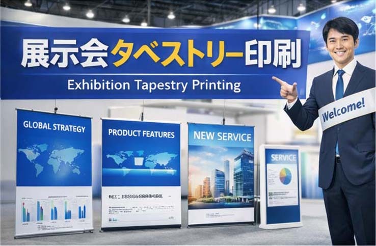 展示会タペストリー印刷｜展示会バナー・バナースタンド制作｜大判マスター