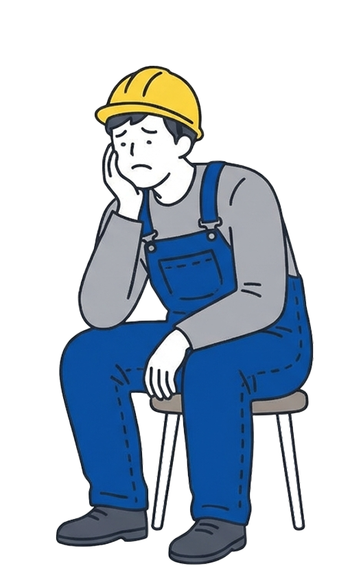 悩む人のイラスト
