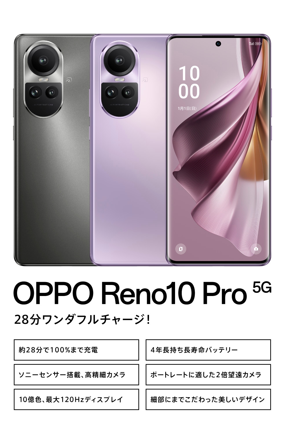 家電量販店にて購入しました【シュリンク未開封】♡OPPO Reno10 Pro 5G♡グロッシーパープル♡