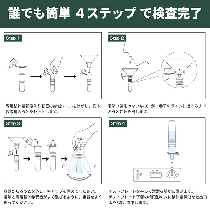 未開封✨2回分新型コロナウイルスの抗原検査キット鼻腔 各種変異株対応