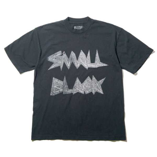 SMALL BLACK T Distressed Logo-Black