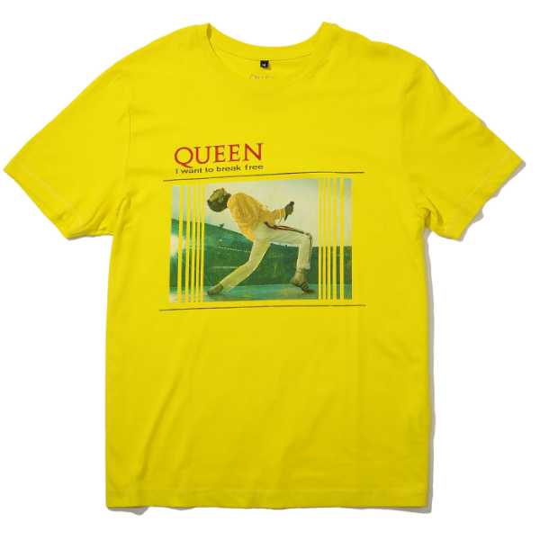 QUEEN クイーン Tシャツ Break Free-Yellow
