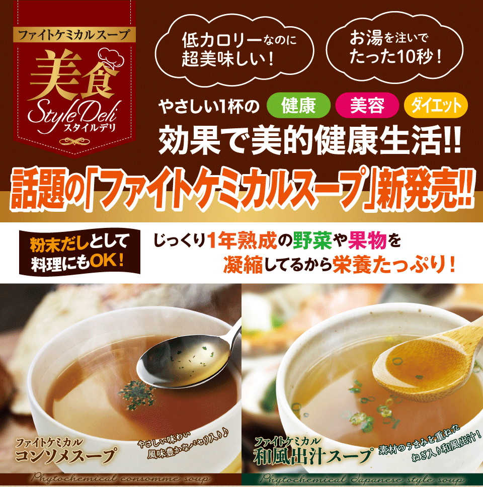 美味しいスープを飲むだけで健やかな毎日をサポート 美食スタイルデリ ファイトケミカル コンソメスープ100g 食分 賞味期限22 09 26 食品 インスタントスープ みそ汁 Otameshi