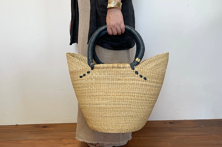 【新品未使用】 biga ボルガバスケット 壺型 カナリ NEW!［ biga ］ Bolga basket ボート | biga | とんぱhanare