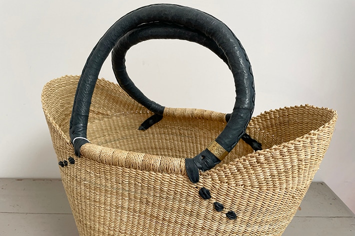 【新品未使用】 biga ボルガバスケット 壺型 カナリ NEW!［ biga ］ Bolga basket ボート | biga | とんぱhanare