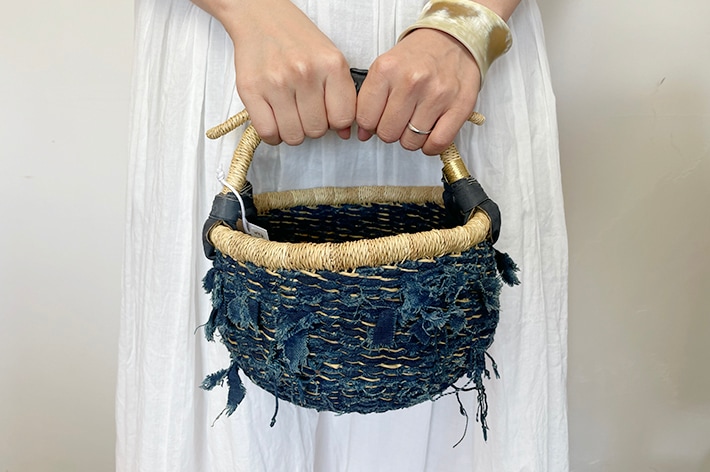 biga Bolga Basket かごバッグ NEW!［ biga ］ Bolga basket ロンド インディゴ | biga | とんぱhanare