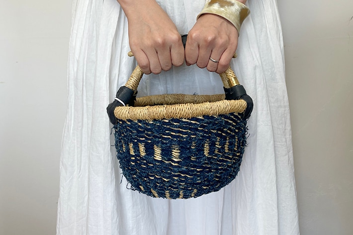 biga Bolga Basket かごバッグ NEW!［ biga ］ Bolga basket ロンド インディゴ | biga | とんぱhanare