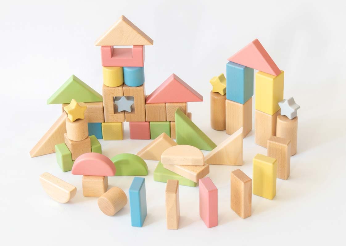 いろいろ積み木 カラフル 50ピース 木製積み木セット