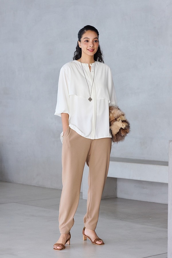 再販】2025AW_ジョーゼット長袖バルーンブラウス（2026年2月