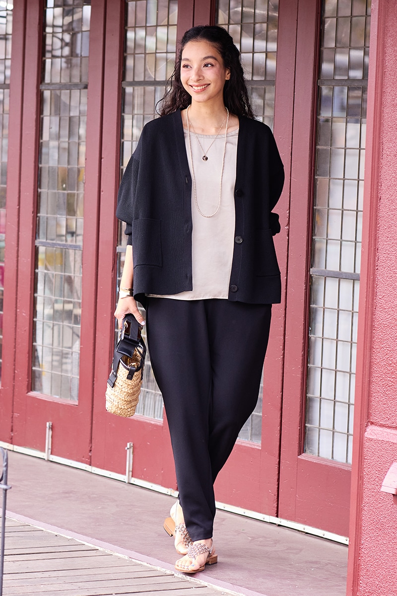 LARDINI KN1602 ブラックカーディガン 再販】2026MS_片畦Vネックカーディガン（2026年8月／即納） | アイテム