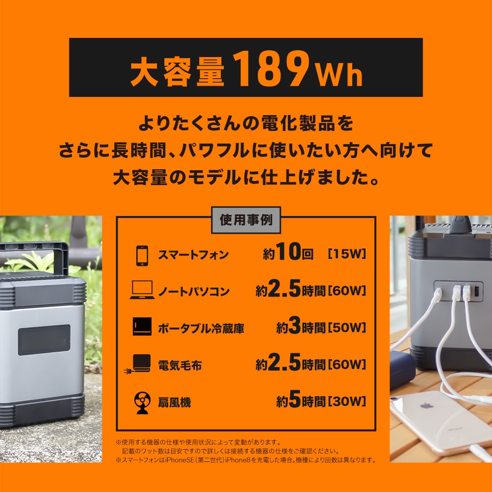 ポータブル電源 PORTABLE POWER STATION 52500mAh (OWL-LPBL52501