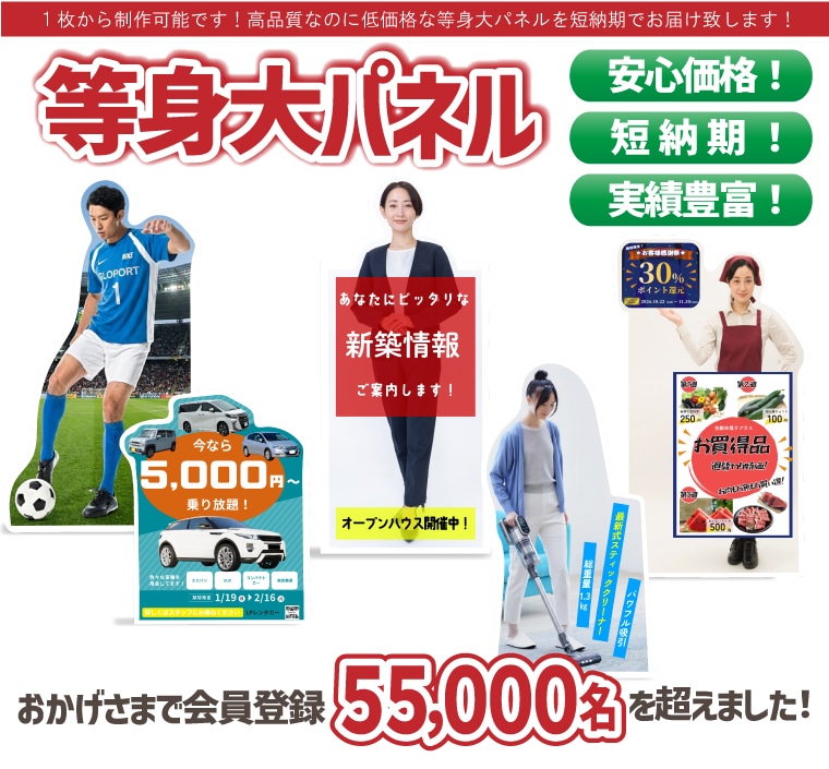 等身大パネル印刷商品のご紹介｜パネル印刷・作成が激安の【パネル