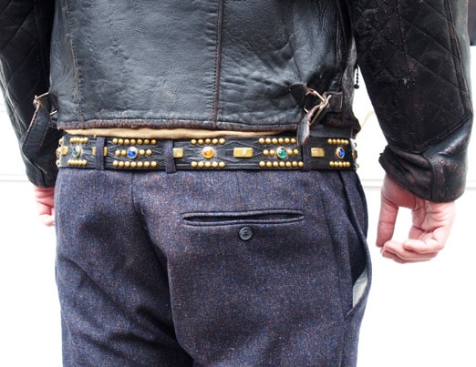 HTC 〔ｴｲﾁﾃｨｰｼｰ〕 ベルト Vintage Remake Leather Studs Belt / Black①-PANTY