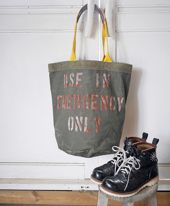 Vintage Remake Military Fabric paint Tote Bag