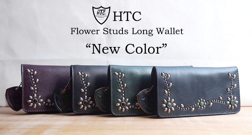 HTC Long Wallet Flower Leather #4 BLACK N / Burgundy-PANTY