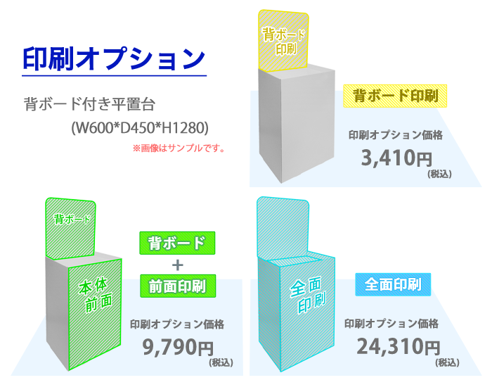背ボード付き平置台(幅600×奥行450×高さ1280) ｜豊富な什器・展示台の