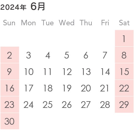 2024年6月営業カレンダー