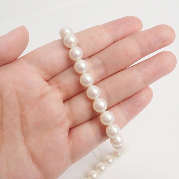 樹脂パール ビーズ 8mm 約40cm連 全5色 ハンドメイド アクセサリー