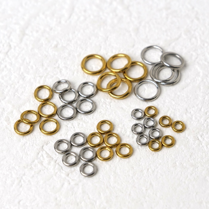 ステンレス 丸カン 切れ目なし【10個】 外径4mm/5mm/6mm/8mm 接続