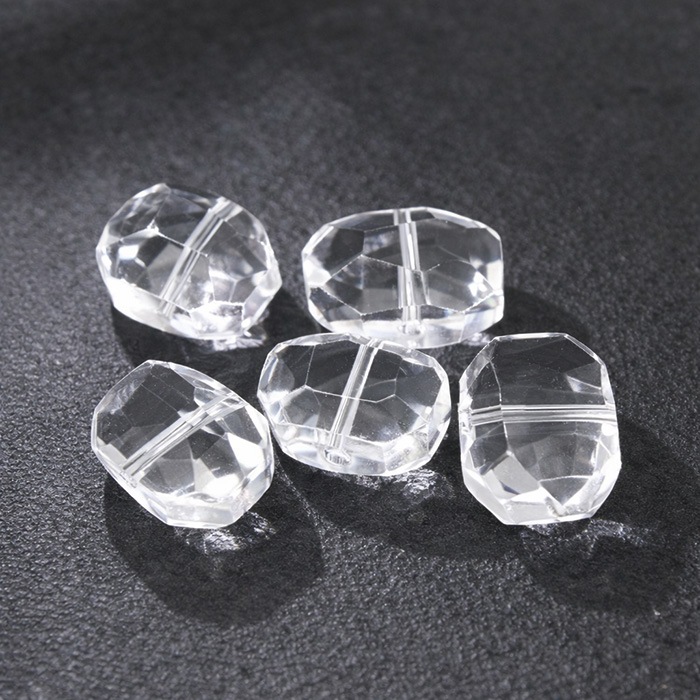 天然水晶 カットビーズ 5粒セット 約13-16mm×10-13mm クリアクォーツ