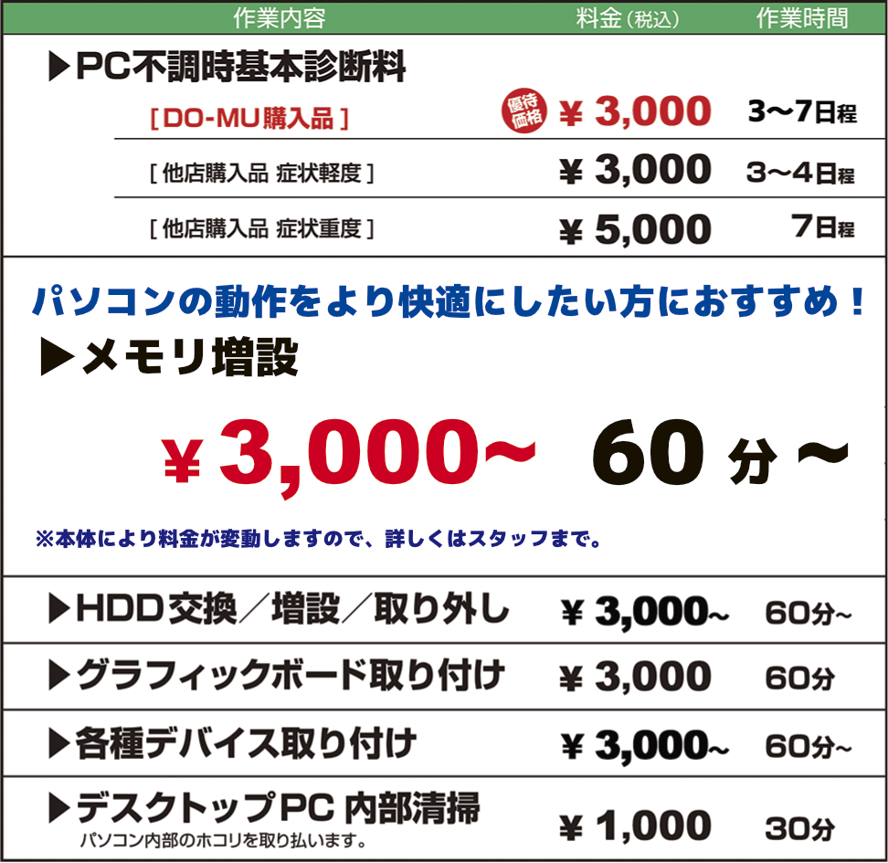 料金表1