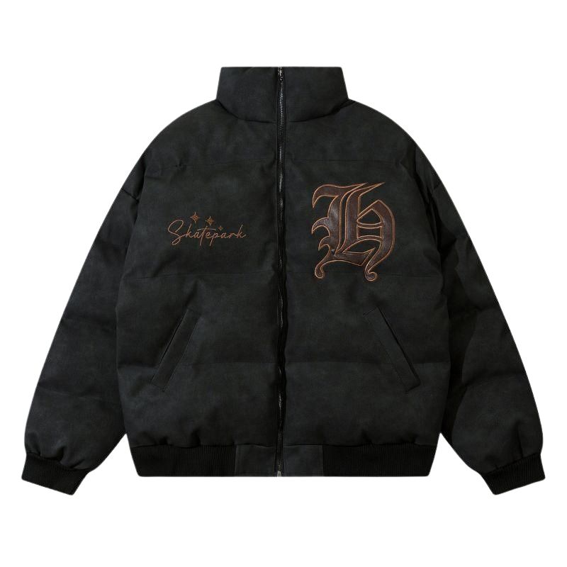 レザーフラクトゥールロゴダウンジャケット レザーフラクトゥールロゴダウンジャケット <A268> | アウター | PCTOKYO