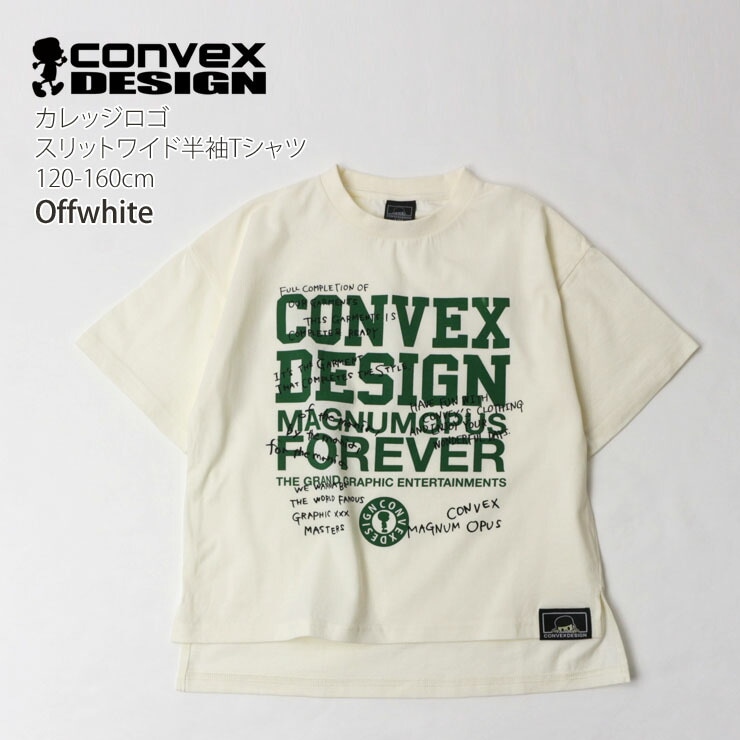 CONVEX コンベックス スリットワイド半袖Tシャツ カレッジロゴ 英字 