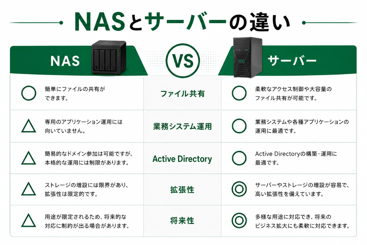 NAS x サーバー比較表
