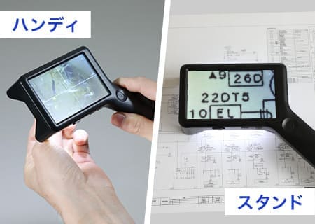 ハンディとスタンドで使用している画像