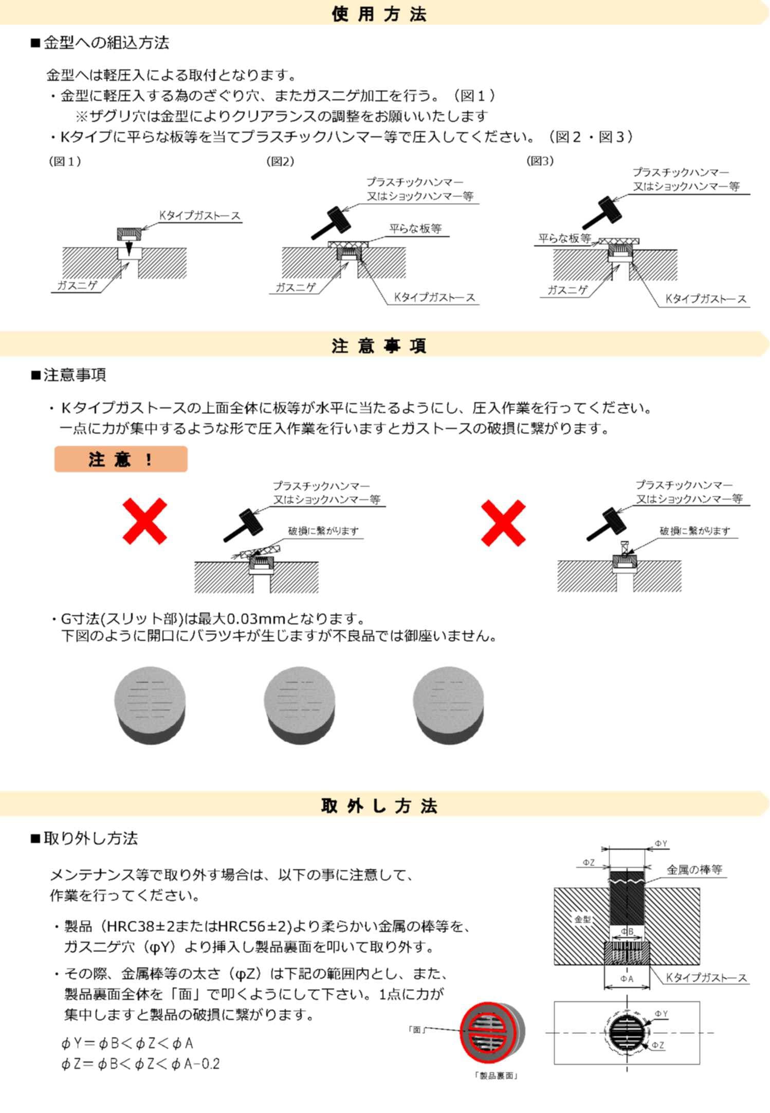 ガストース洗浄ノズルのメーカーチラシ
