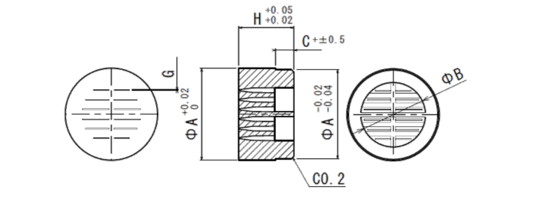 Kタイプの寸法箇所の図解説